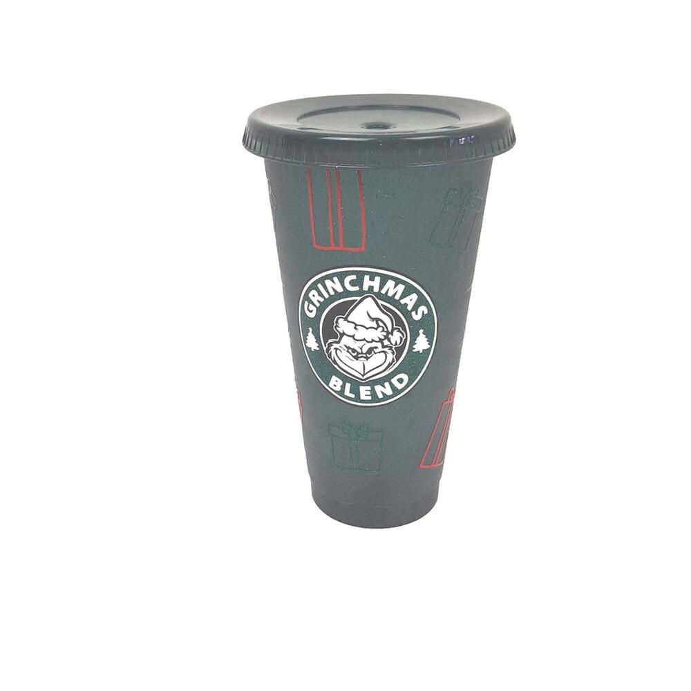 Grinchmas‎ Blend Starbucks Cold Cup 24 oz Reusable Cup Pre Owned Green/Red/White